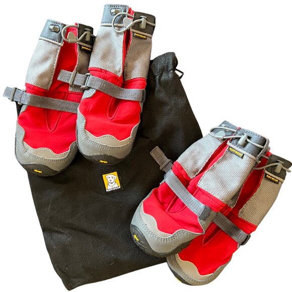 Ruffwear Dog Boots (4)- Red/Black - Picture 1 of 4